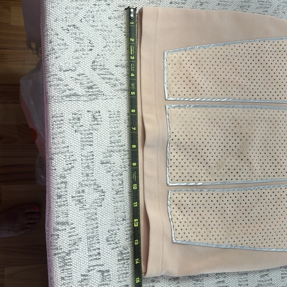 Silence+Noise Pink Mini Skirt with Silver/Bronze Embellishments Sz S - Picture 8 of 10